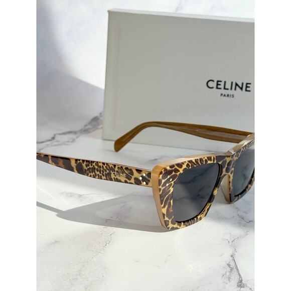 NEW Celine CL40187I Cheetah Cat Eye Sunglasses - Picture 3 of 8